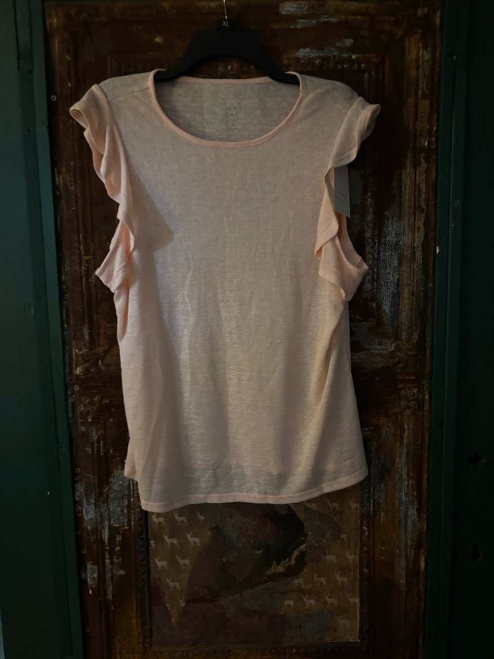 a new day Light Pink Ruffle Sleeve Tank Top